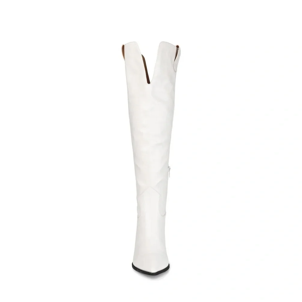 Journee Collection White Heeled Boots - Picture 2 of 10